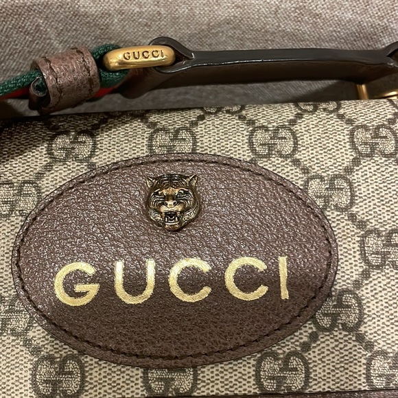 ⚡️Gucci Neo GG Supreme Crossbody Small Messenger Bag with Stripe Canvas Strap - Picture 9 of 16